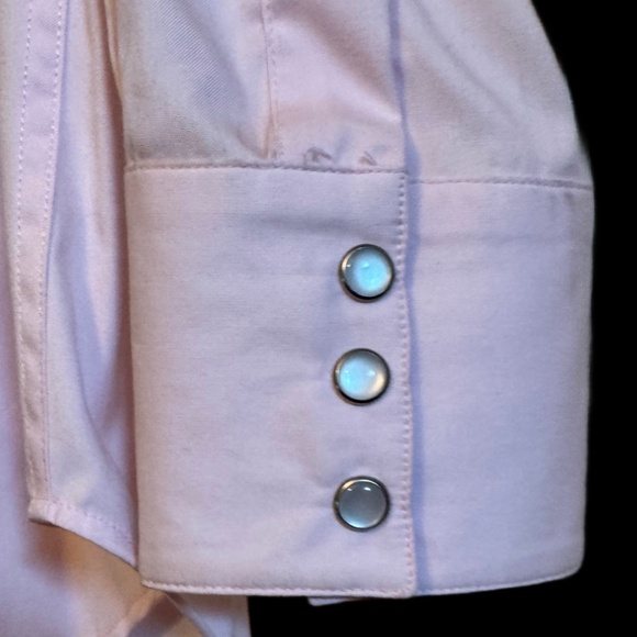 Mens Pinto Ranch by stubbs Pink Western Wear Long Sleeve Pearl Button Shirt SZ M - Picture 5 of 5